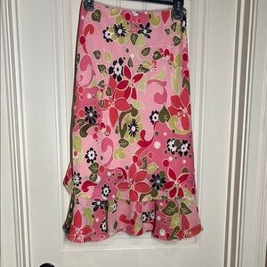 Flowing Floral Pink Skirt